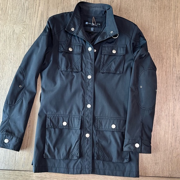 Kenneth Cole Reaction Black Rain Jacket Size Medium - Picture 4 of 11